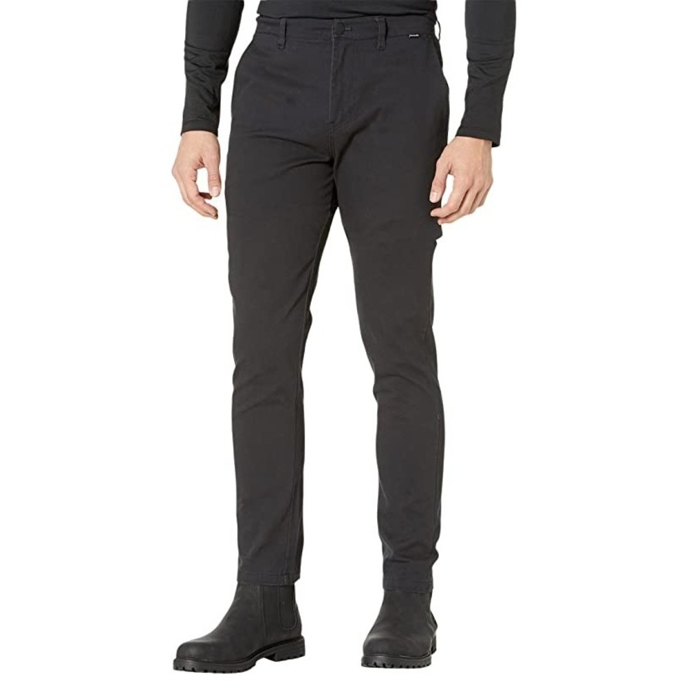 Hurley Mens Black Worker Icon II Pants Flat Front Slim Fit Size Size 28 NWT